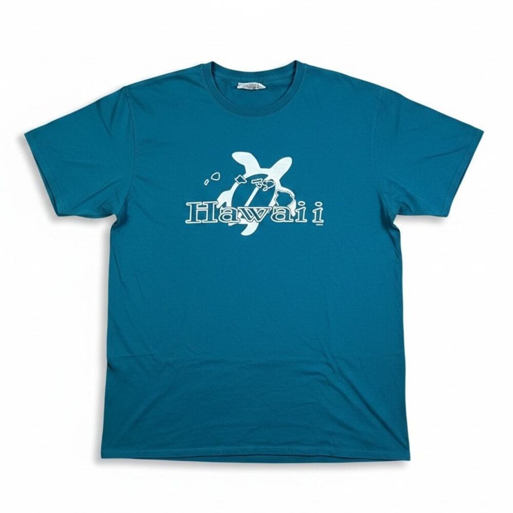 Hawaii Hawaiian Tourist Turtle T-Shirt Aqua Blue Nike Tee Men's Size XL Vacation